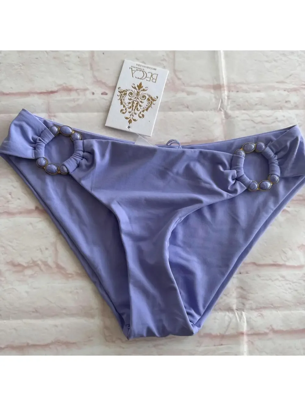 Becca Bellflower Purple Marble Canyon Ring Hipster Bikini Bottom XS